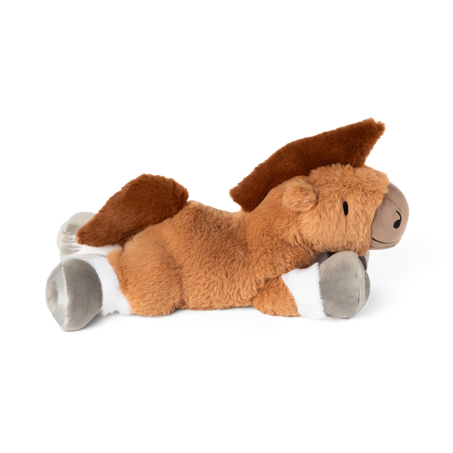 Plush toy of a horse lying down
